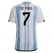 Camisetas De Futbol Selección Argentina Copa Mundial 2022 Rodrigo De Paul 7 Primera Equipación